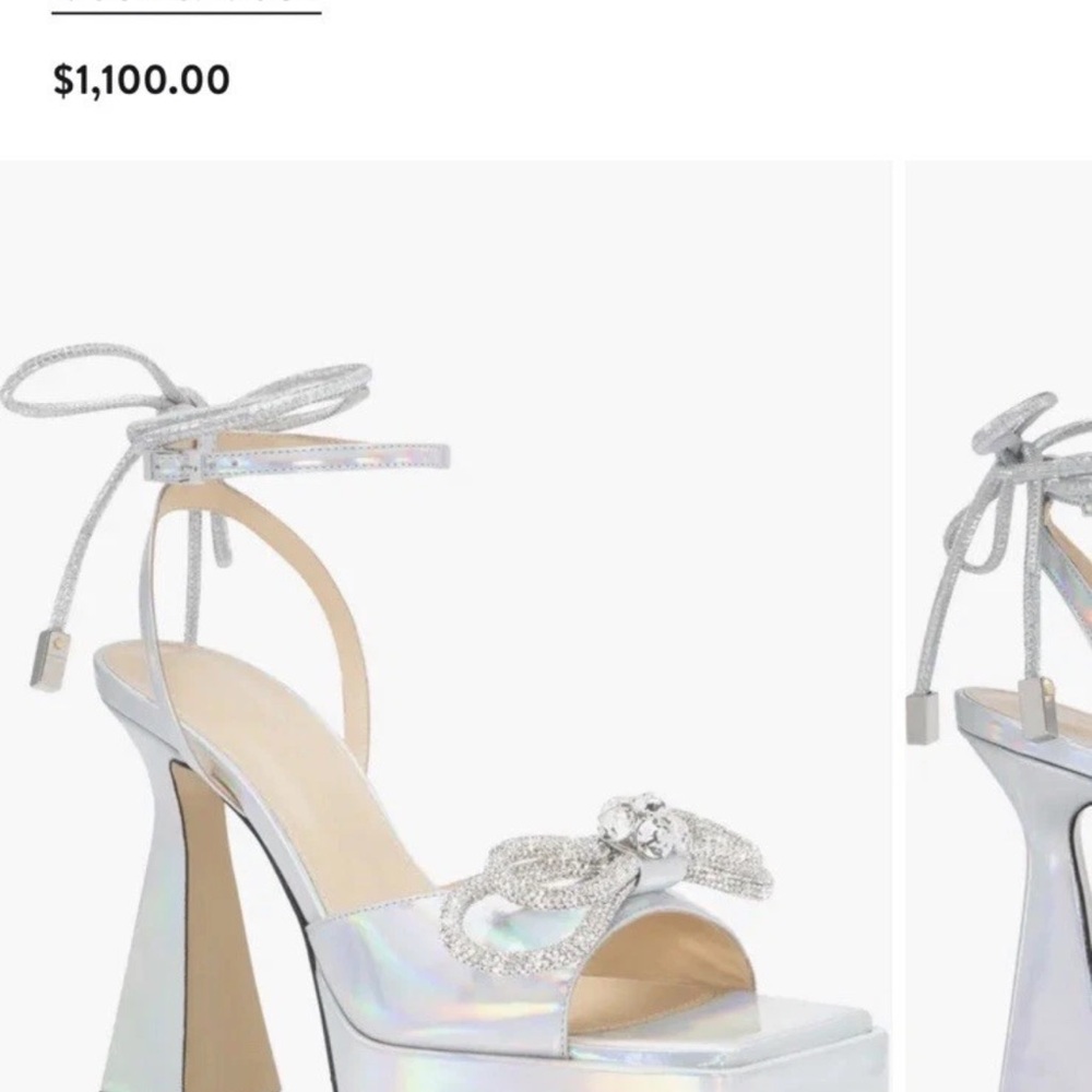 MACH & MACH Iridescent Silver Heels